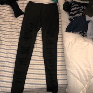 Shein ripped black leggings